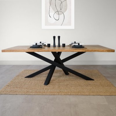 Table en bois massif et métal - Mikado