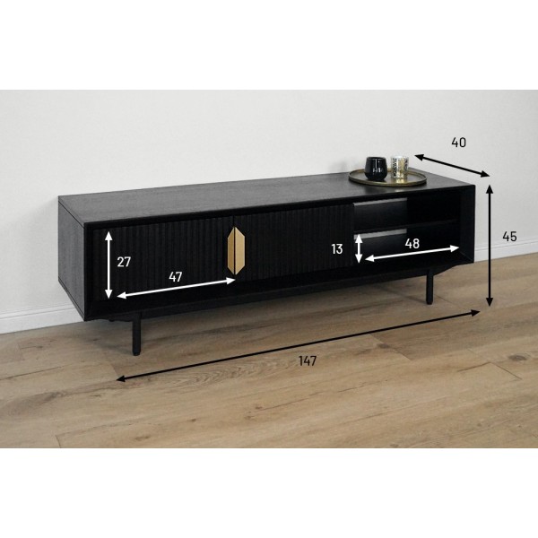 Meuble TV en bois naturel - Selena