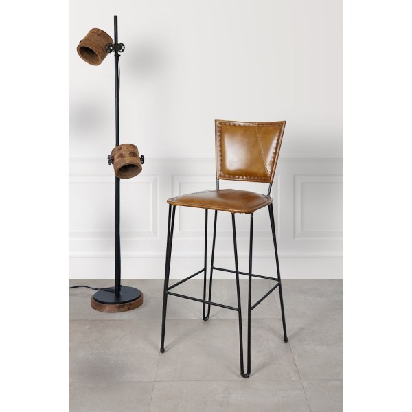 Chaise de bar vintage métal et cuir SMART