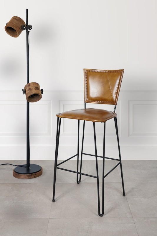 Chaise de bar vintage métal et cuir - Smart