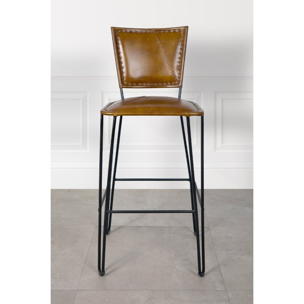Chaise de bar vintage métal et cuir SMART