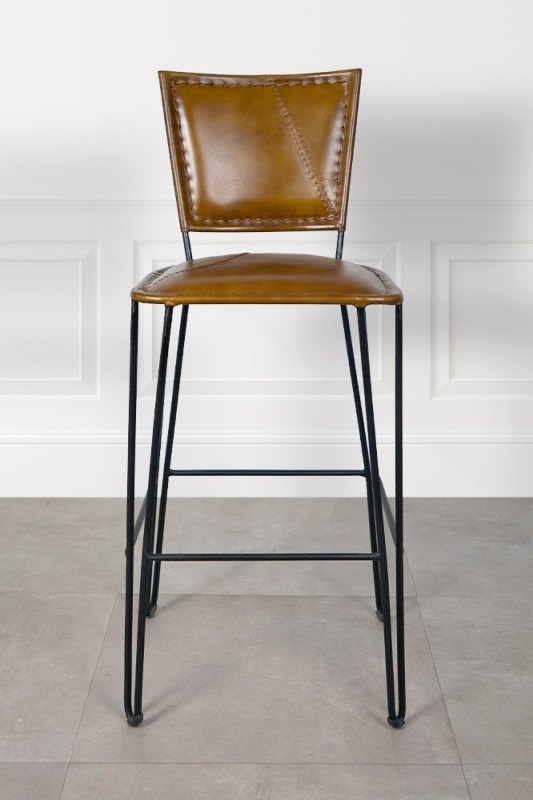 Chaise de bar vintage métal et cuir - Smart