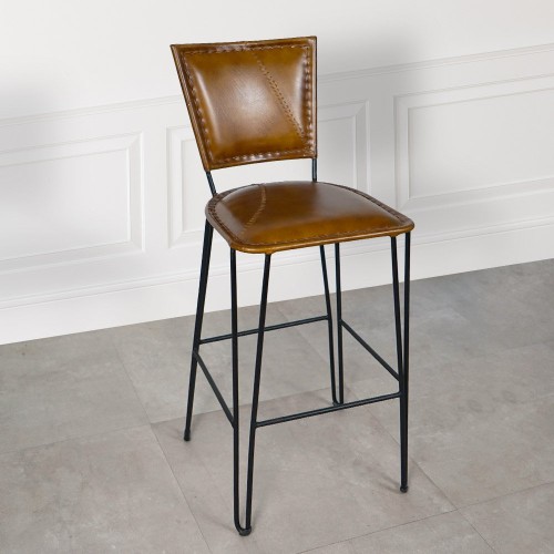 Chaise de bar vintage métal et cuir SMART