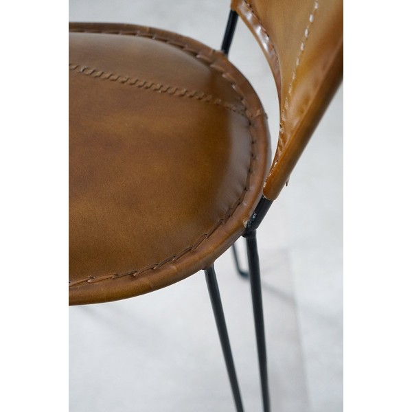 Chaise de bar vintage métal et cuir SMART