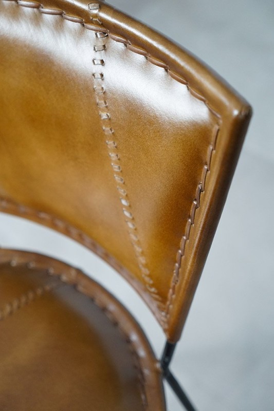 Chaise de bar vintage métal et cuir - Smart