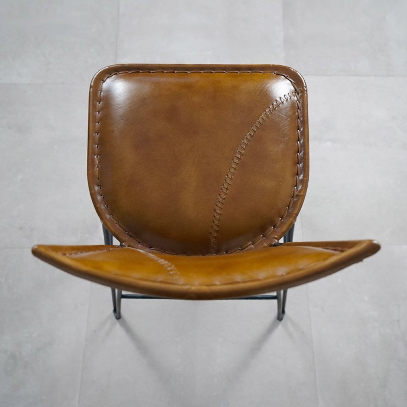 Chaise de bar vintage métal et cuir - Smart