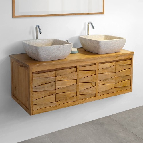 Meuble de salle de bain en teck 120 cm - Mountain