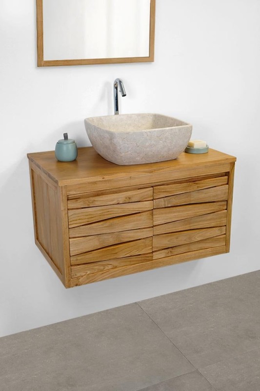 Meuble de salle de bain en teck 80 cm - Mountain