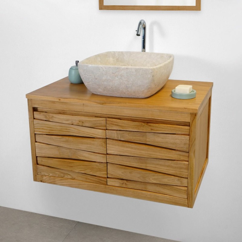 Meuble de salle de bain en teck 80 cm - Mountain