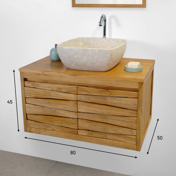 Meuble de salle de bain en teck 80 cm - Mountain
