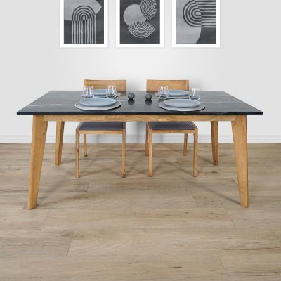 Table en bois massif avec plateau en marbre - Jade