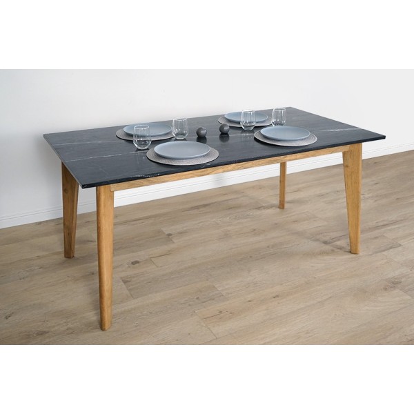 Table en bois massif avec plateau en marbre - Jade