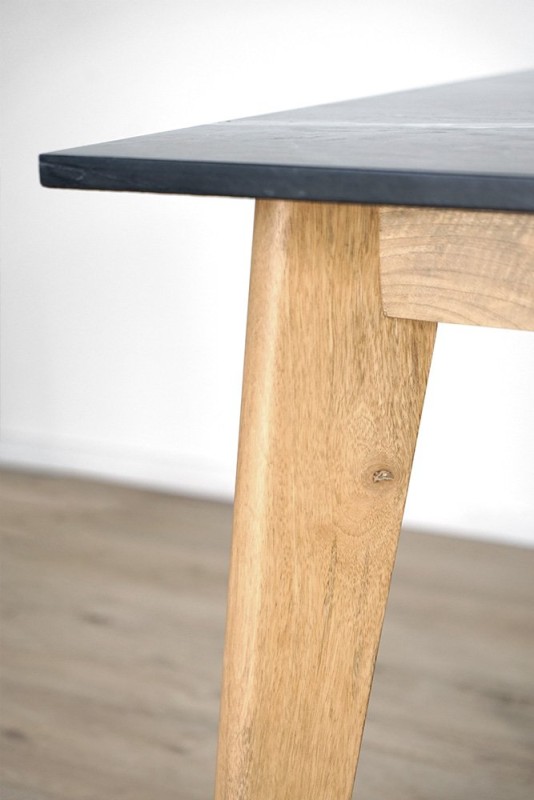 Table en bois massif avec plateau en marbre - Jade