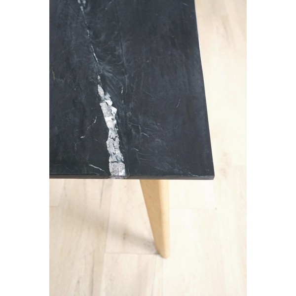 Table en bois massif avec plateau en marbre - Jade