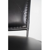 Chaise haute de cuisine vintage métal et cuir SMART noire