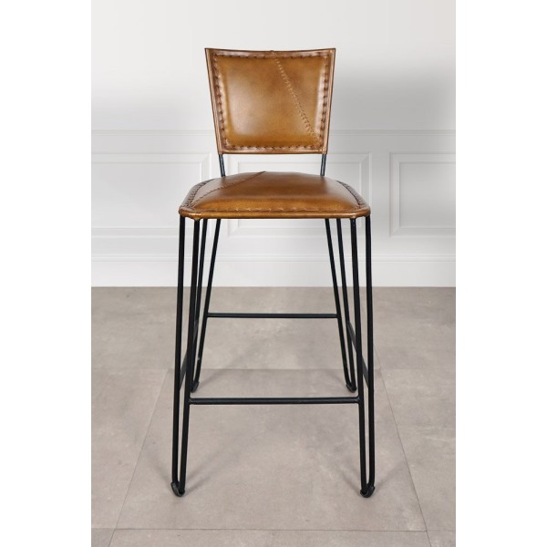 Chaise de cuisine vintage métal et cuir SMART