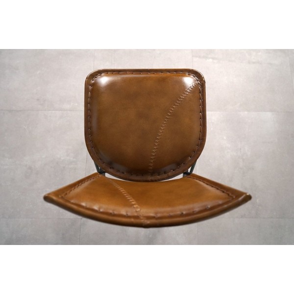 Chaise de cuisine vintage métal et cuir SMART