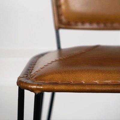 Chaise de cuisine vintage métal et cuir SMART