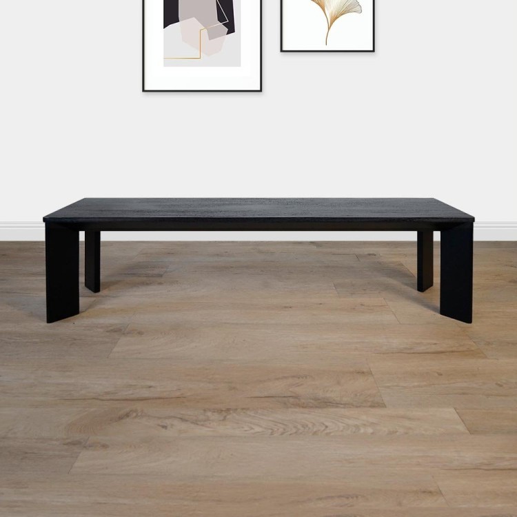 Banc en bois massif noir - Selena