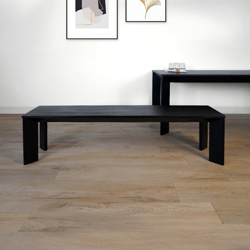 Banc en bois massif noir - Selena