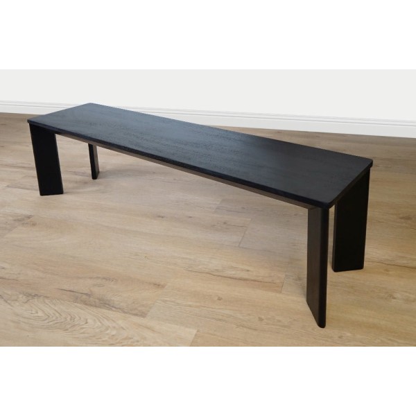 Banc en bois massif noir - Selena