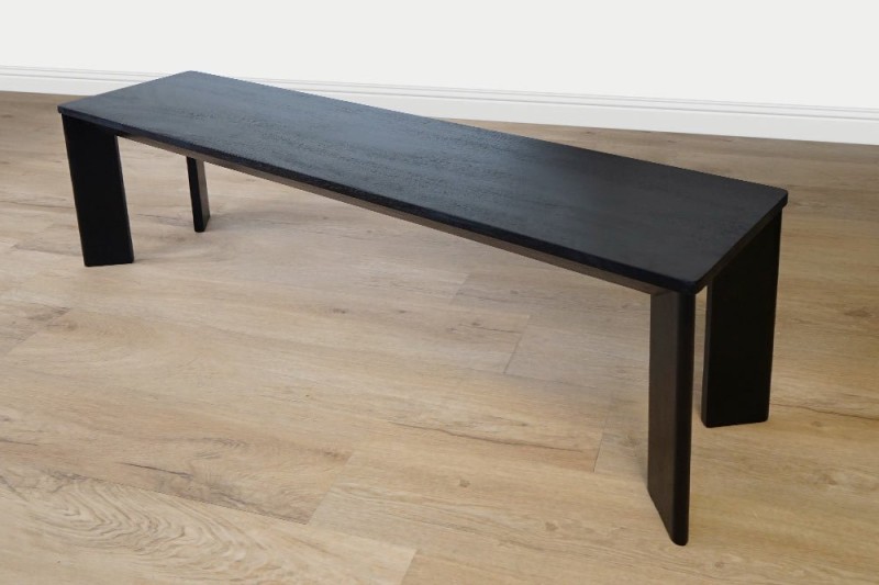 Banc en bois massif noir - Selena