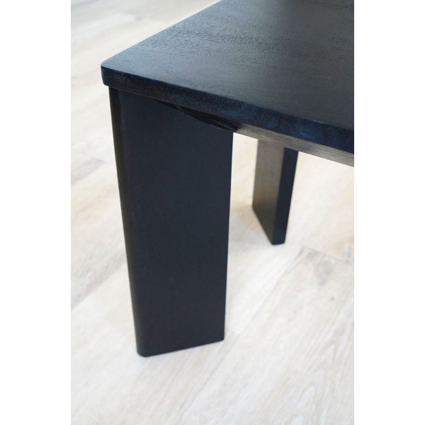 Banc en bois massif noir - Selena