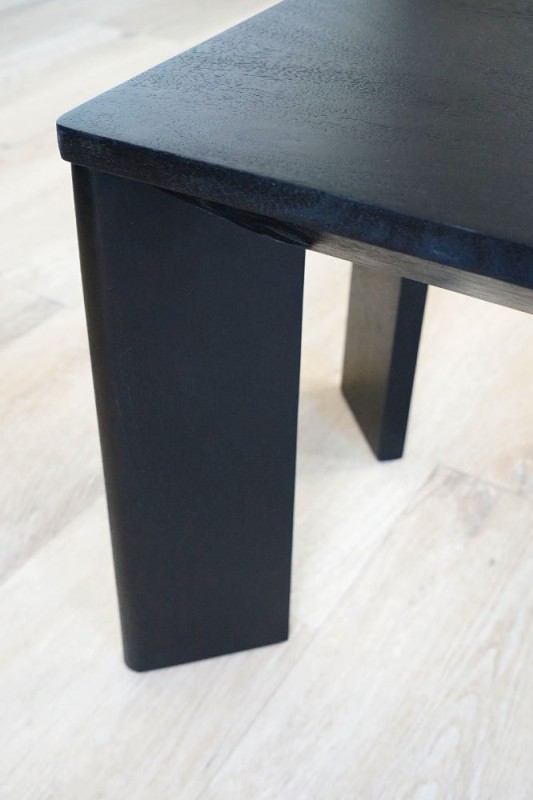 Banc en bois massif noir - Selena