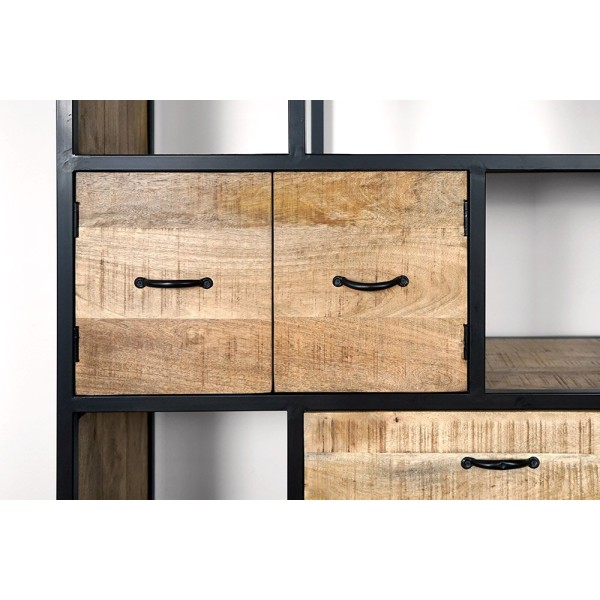 Etagère industrielle bois massif 185 cm x 100 cm - Walter