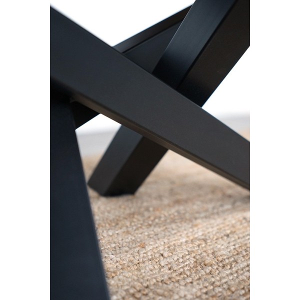 Table basse avec plateau en bois massif à bord naturel - Mikado