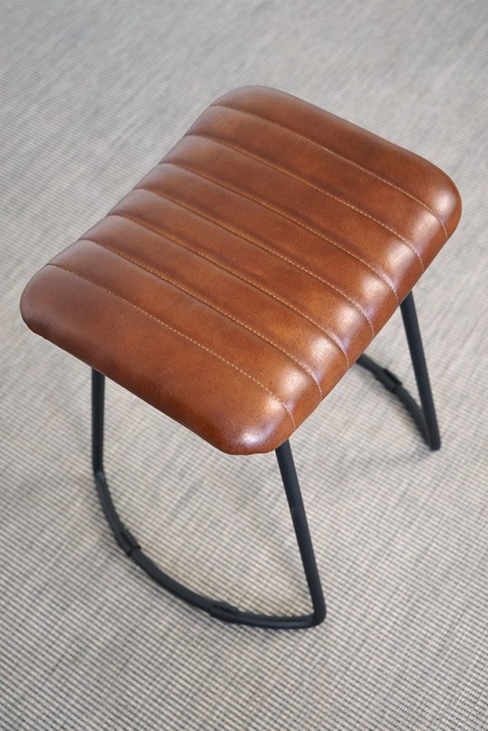 Tabouret d’appoint cuir marron - Scrambler