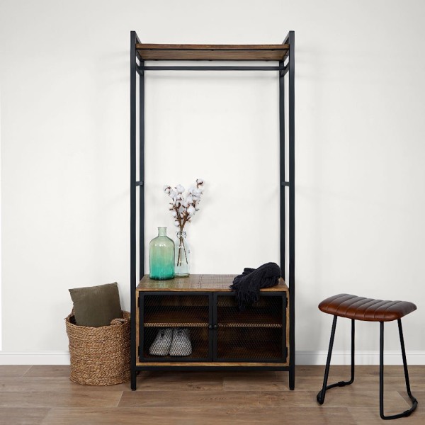 Etagère avec armoire à porte ajourée