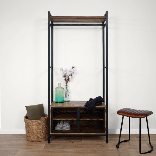 Etagère avec armoire à porte ajourée