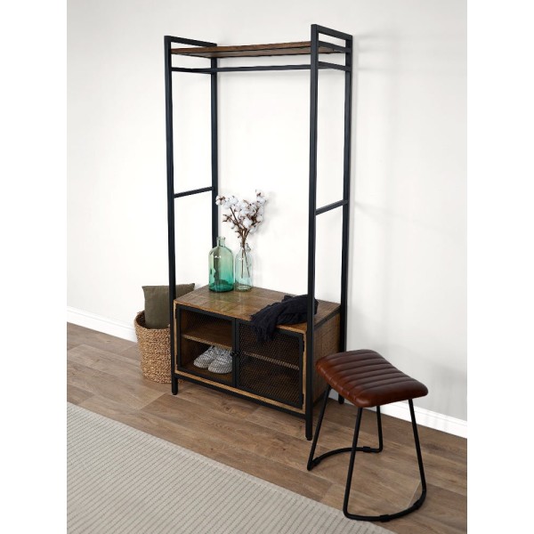 Etagère avec armoire à porte ajourée