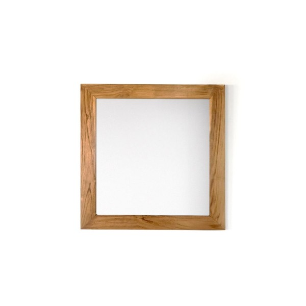 Miroir carré 70 cm cadre en teck massif
