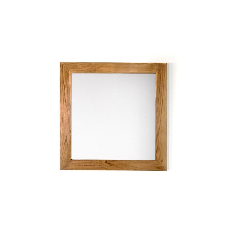 Miroir carré 70 cm cadre en teck massif