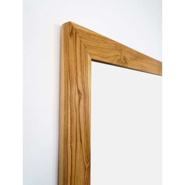 Miroir carré 70 cm cadre en teck massif