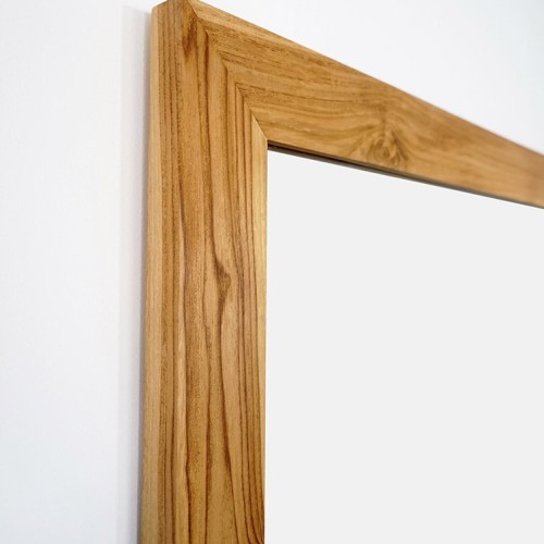 Miroir carré 70 cm cadre en teck massif