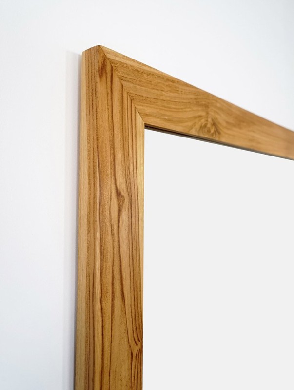 Miroir carré 70 cm cadre en teck massif