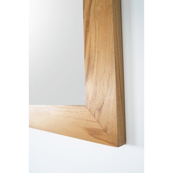 Miroir carré 70 cm cadre en teck massif