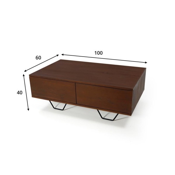 Table basse en teck massif 100 cm - Enya