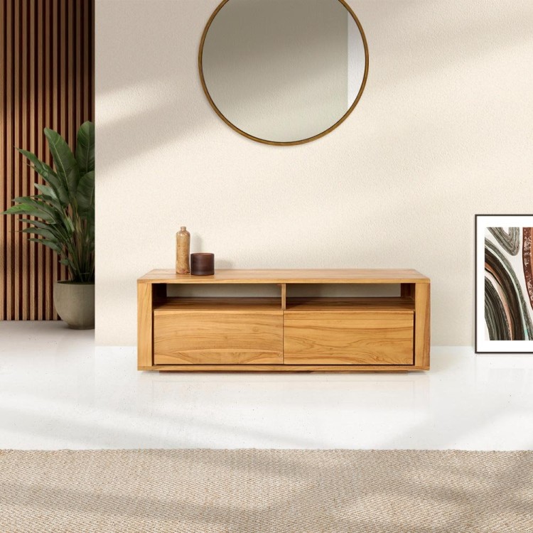Meuble TV en teck massif 140 cm - Yseult