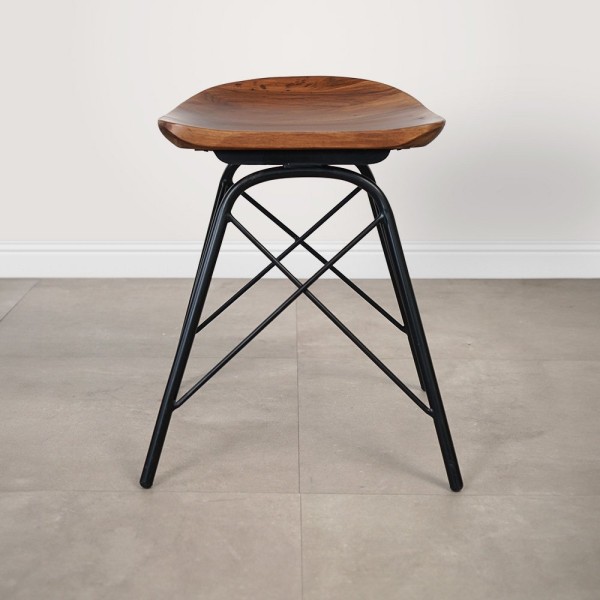 Tabouret en acier et bois