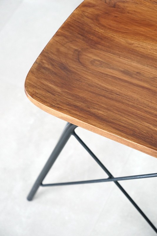 Tabouret en acier et bois - Oasis