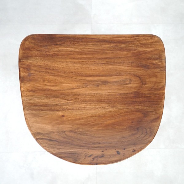 Tabouret en acier et bois