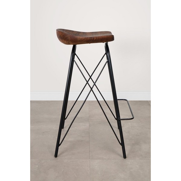 Tabouret de bar en acier et bois