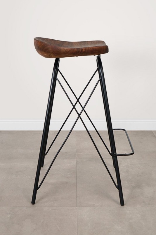 Tabouret de bar en acier et bois - Oasis