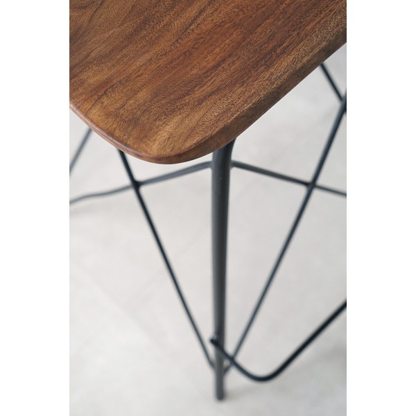 Tabouret de bar en acier et bois