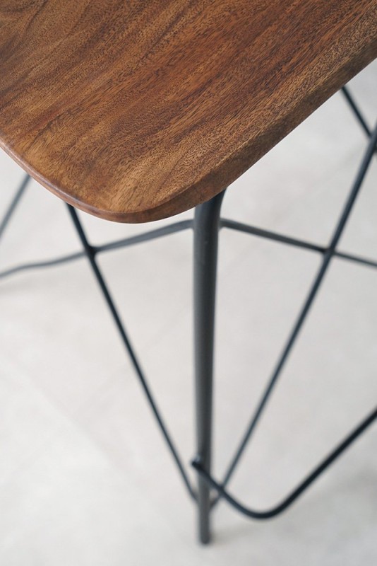 Tabouret de bar en acier et bois - Oasis