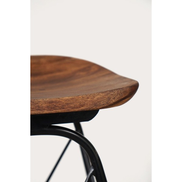 Tabouret de bar en acier et bois